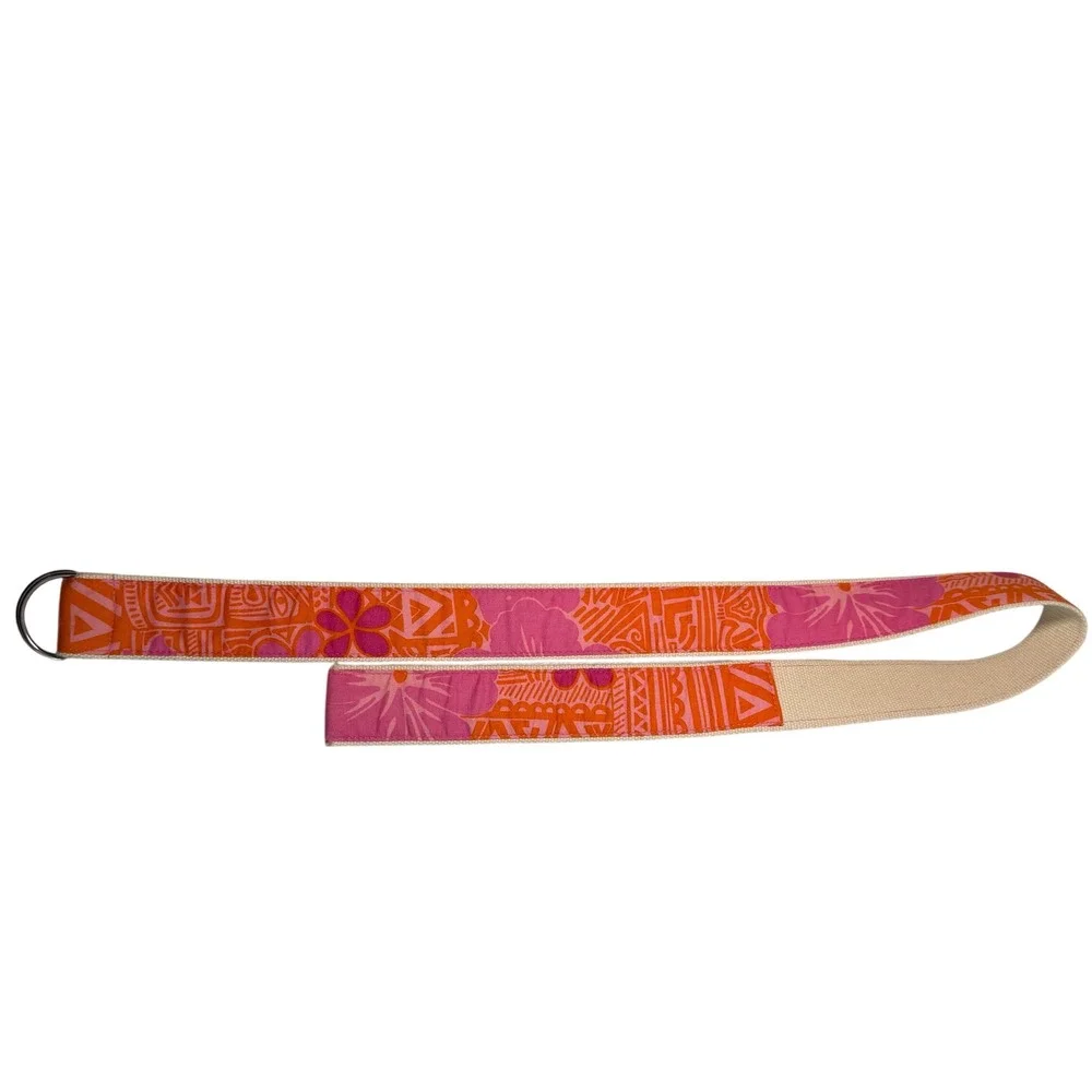 Lilly Pulitzer Belt Canvas Tropical Floral Print D Ring Women M‎ Cotton